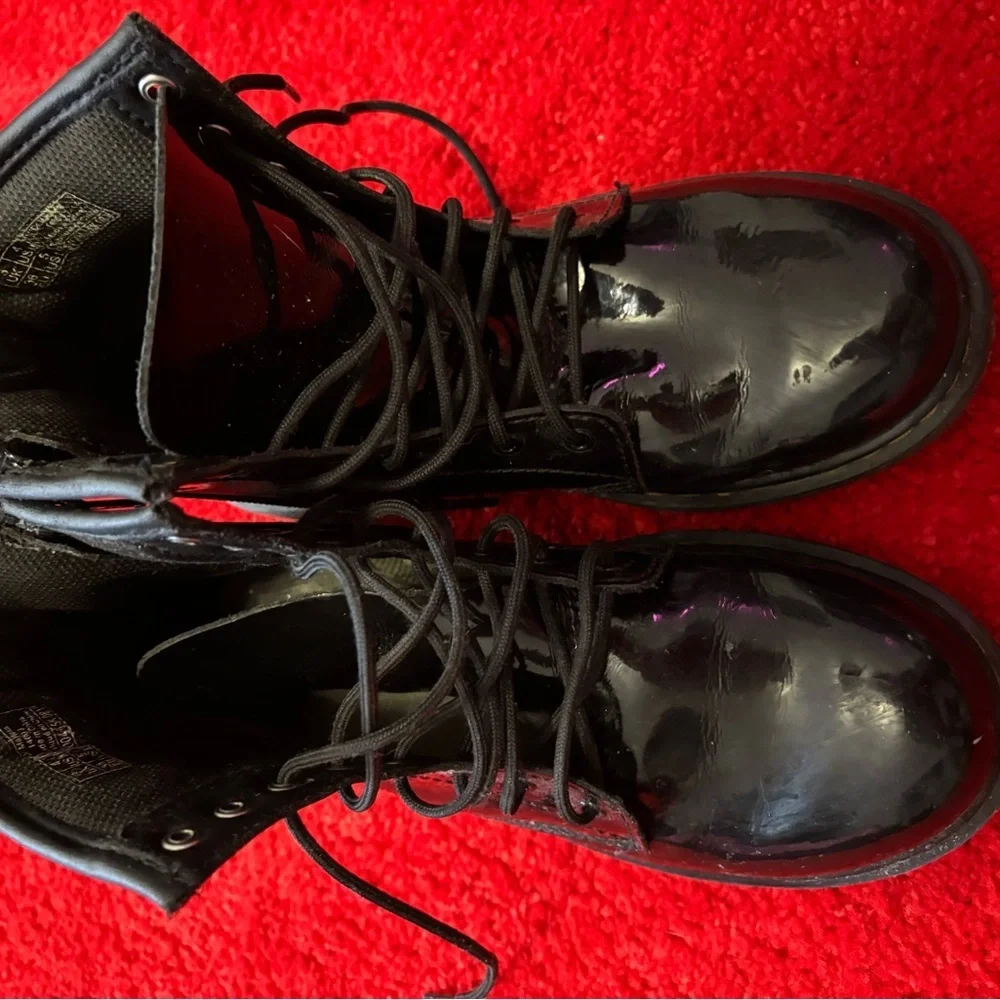 Dr. Martens Shiny Black Lace-Up Boots